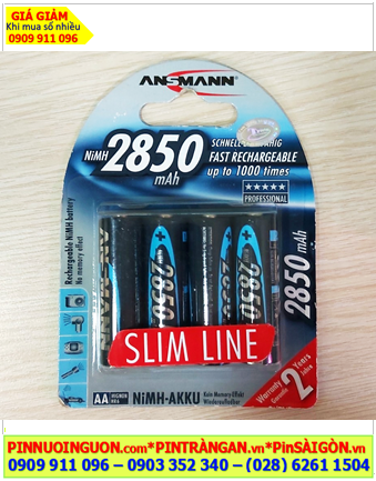 Ansman AA2850mAh, Pin sạc AA 1.2v Ansman Mignon HR6, AA2850mAh -BL4-US SLIM chính hãng Loại Vỉ 4viên) |HẾT HÀNG